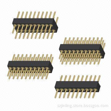 1.27 Machined Pin Adapters, Straight Gold/Tin-plated, 6.4mm Length, Brass H59-3 Sleeve